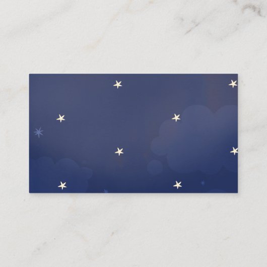 Navy Blue Starry Sky Diaper Raffle Card Tickets Informatiekaartje (Achterkant)