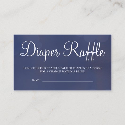 Navy Blue Starry Sky Diaper Raffle Card Tickets Informatiekaartje (Voorkant)