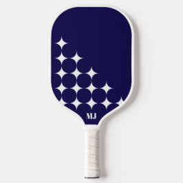 Navy Blue Stars Initialen Moderne stijl Pickleball Paddle
