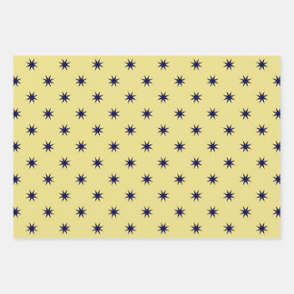 Navy Blue Stars Inpakpapier Vel