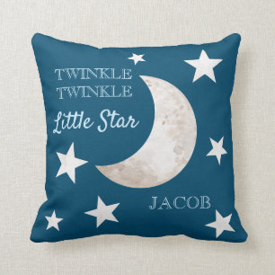 Navy Blue Stars Moon Twinkle Little Star Kussen