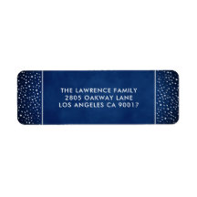 Navy Blue Stars Sneeuw Kerstvakantie adres