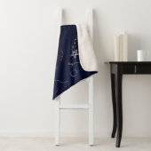 Navy Blue Sterrennacht Doodle Sharpa deken (In situ)