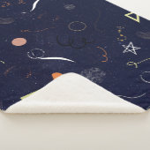 Navy Blue Sterrennacht Doodle Sharpa deken (3/4)