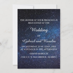 Navy Blue Sterrennacht Sky Milkyway Wedding Kaart