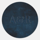 Navy blue Sticker monogram (Voorkant)