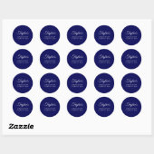 Navy Blue Stijlvol Script Afstuderen Ronde Sticker (Vel)