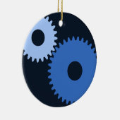 Navy Blue-stijlvolle wasbedekking Keramisch Ornament (Rechts)