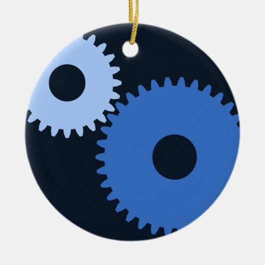 Navy Blue-stijlvolle wasbedekking Keramisch Ornament (Voorkant)