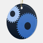 Navy Blue-stijlvolle wasbedekking Keramisch Ornament (Links)