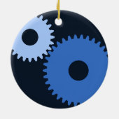 Navy Blue-stijlvolle wasbedekking Keramisch Ornament (Achterkant)