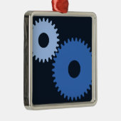 Navy Blue-stijlvolle wasbedekking Metalen Ornament (Rechts)