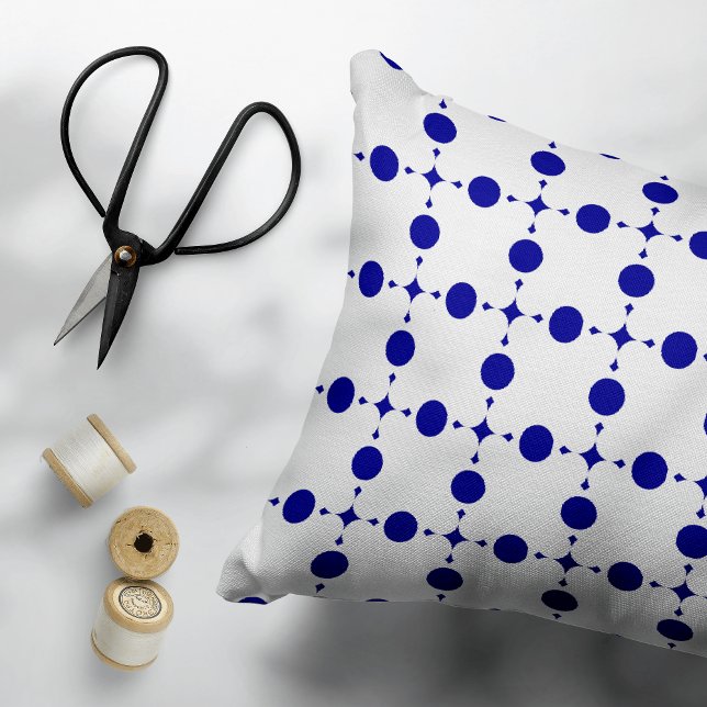 Navy Blue Stippen, Stippenpatroon, Stippen Accent Kussen (Creator heeft geüpload)