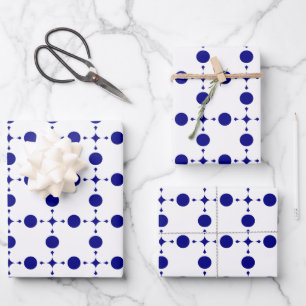 Navy Blue Stippen, Stippenpatroon, Stippen Inpakpapier Vel
