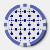 Navy Blue Stippen, Stippenpatroon, Stippen Poker Chips (Voorkant)