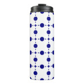 Navy Blue Stippen, Stippenpatroon, Stippen Thermosbeker (Voorkant)