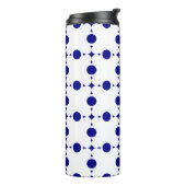 Navy Blue Stippen, Stippenpatroon, Stippen Thermosbeker (Gedraaid links)