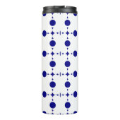 Navy Blue Stippen, Stippenpatroon, Stippen Thermosbeker (Achterkant)