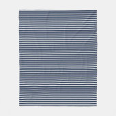 Navy Blue Streep Strandhuis Fleece Deken (Voorkant)