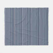 Navy Blue Streep Strandhuis Fleece Deken (Voorkant (Horizontaal))