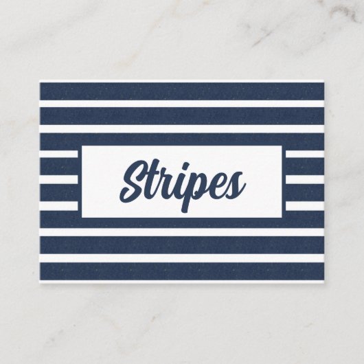 Navy Blue Streep Strandhuis Visitekaartje (Voorkant)