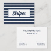 Navy Blue Streep Strandhuis Visitekaartje (Voorkant / Achterkant)