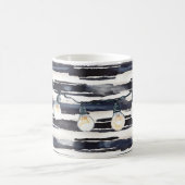 Navy Blue Strepen Lichtbollen Koffiemok (Center)