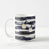 Navy Blue Strepen Lichtbollen Koffiemok (Links)