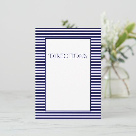 Navy Blue Strepen - Richtingen Informatiekaartje (Staand voorkant)