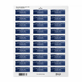 Navy Blue String Lights Bruiloft Adresetiketten Etiket (Full Sheet)