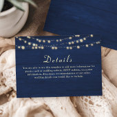Navy Blue String Lights Bruiloft Details Kaart