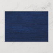 Navy Blue String Lights Bruiloft Details Kaart (Achterkant)