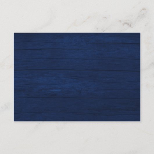 Navy Blue String Lights Bruiloft Details Kaart (Achterkant)