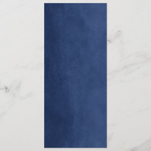 Navy Blue String Lights Bruiloft Drink Menu Kaart (Achterkant)