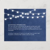 Navy Blue String Lights Bruiloft invoegen Kaart (Voorkant)