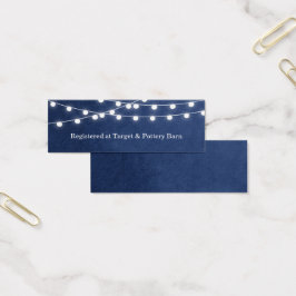 Navy Blue String Lights Bruiloft invoegen Kaart
