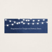Navy Blue String Lights Bruiloft invoegen Kaart (Voorkant)