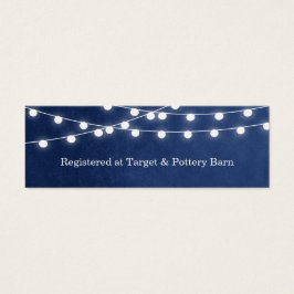 Navy Blue String Lights Bruiloft invoegen Kaart