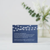 Navy Blue String Lights Bruiloft invoegen Kaart (Staand voorkant)