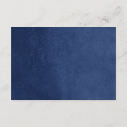 Navy Blue String Lights Bruiloft invoegen Kaart (Achterkant)