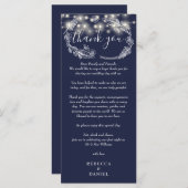 Navy Blue String Lights dank u plaats kaart (Voorkant / Achterkant)