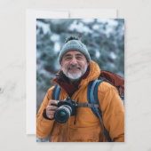 Navy Blue String Lights Foto Pensioen Partij Kaart (Achterkant)