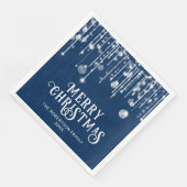 Navy Blue String Lights Kerstfeest Servet (Hoek)