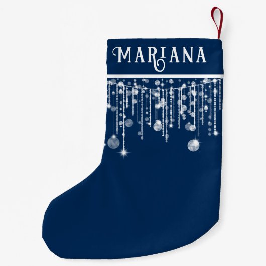 Navy Blue String Lights Kleine kerstkous Kleine Kerstsok (Achterkant)