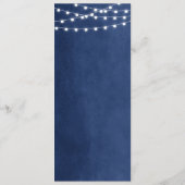 Navy Blue String Lights Trouwprogramma Sjabloon (Achterkant)