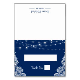Navy Blue String Lights Wace Wedding Place Kaart
