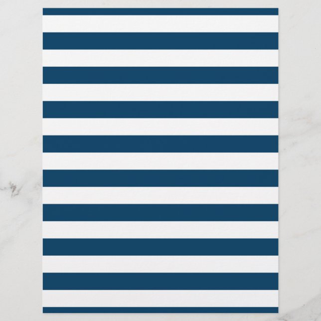Navy Blue Stripe Baby-scrapbook (Voorkant)