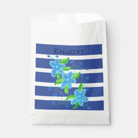 Navy Blue Stripe Bedankzakje (Voorkant)