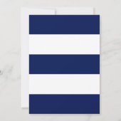 Navy Blue Stripe Gouden Verjaardag Kaart (Achterkant)
