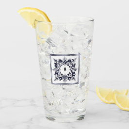 Navy Blue Stripe Label en monogram Glas